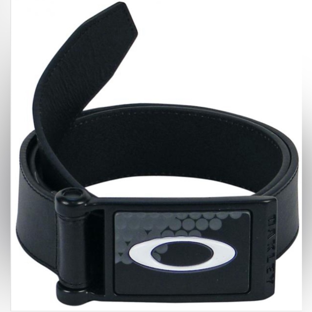 Oakley Ellipse Leather Belt - Black NEW Vintage